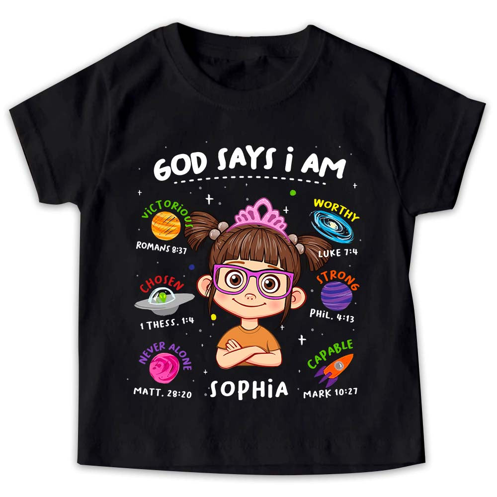 Personalized Gift For Grandson God Says I Am Space Theme Kid T Shirt - Kid Hoodie - Kid Sweatshirt 30947