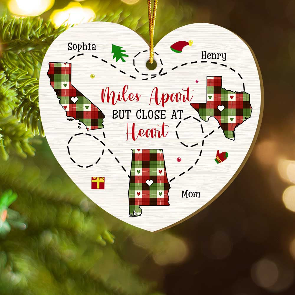 Personalized Family Miles Apart But Close At Heart Ornament 30343