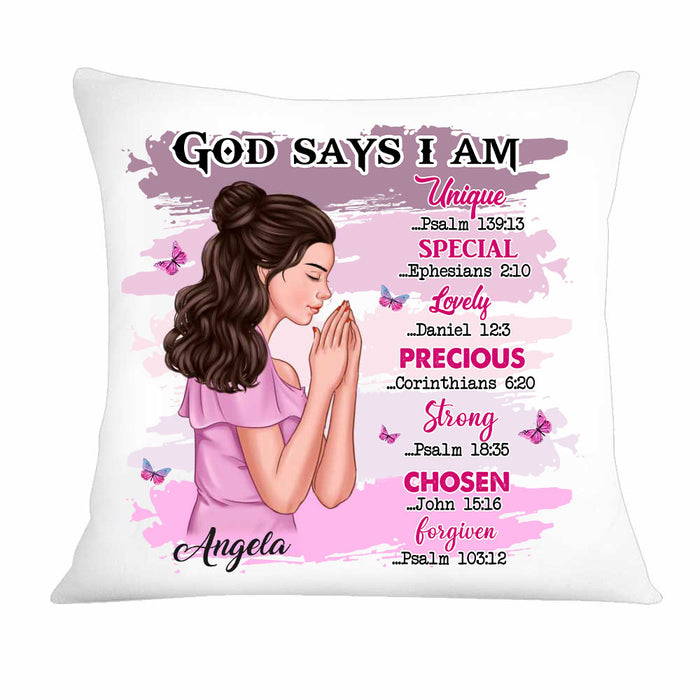 Personalized God Says I Am Pillow AG211 58O34 1