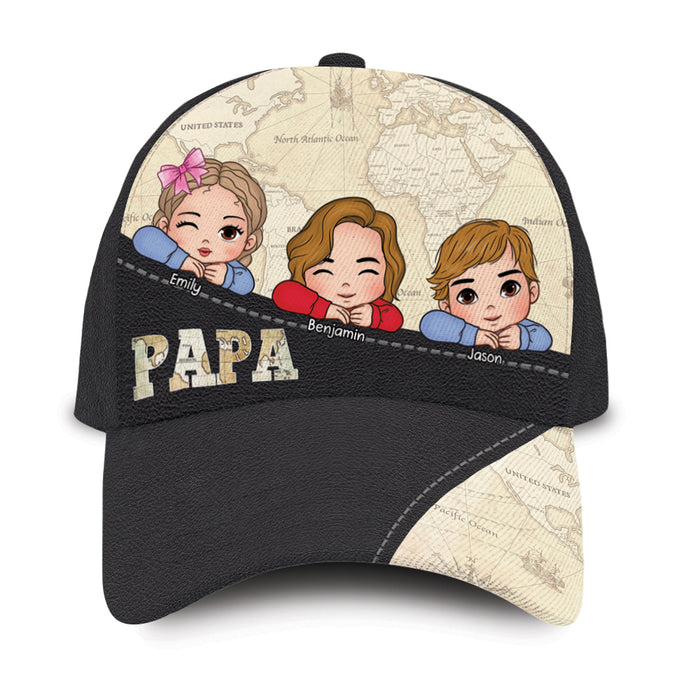 Personalized Gift For Grandpa Map Pattern Cap 33616 1