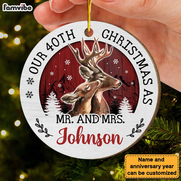 Personalized Our 40th Christmas As Mr. And Mrs. Circle Ornament 29177 1