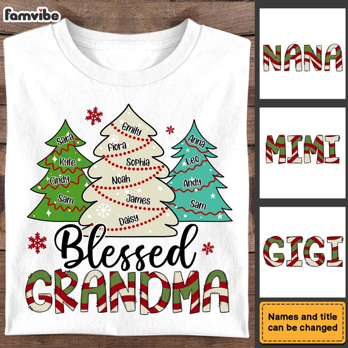 Personalized Gift Blessed Grandma Christmas Tree Shirt - Hoodie - Sweatshirt 30194 1