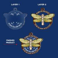 Personalized Memorial Dragonfly My Mind Still Talks To You 2 Layered Mix Ornament 30053 thumb 1