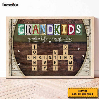Personalized Grandkids Names Scrabble Gift For Grandparents Poster 36315 Primary Mockup