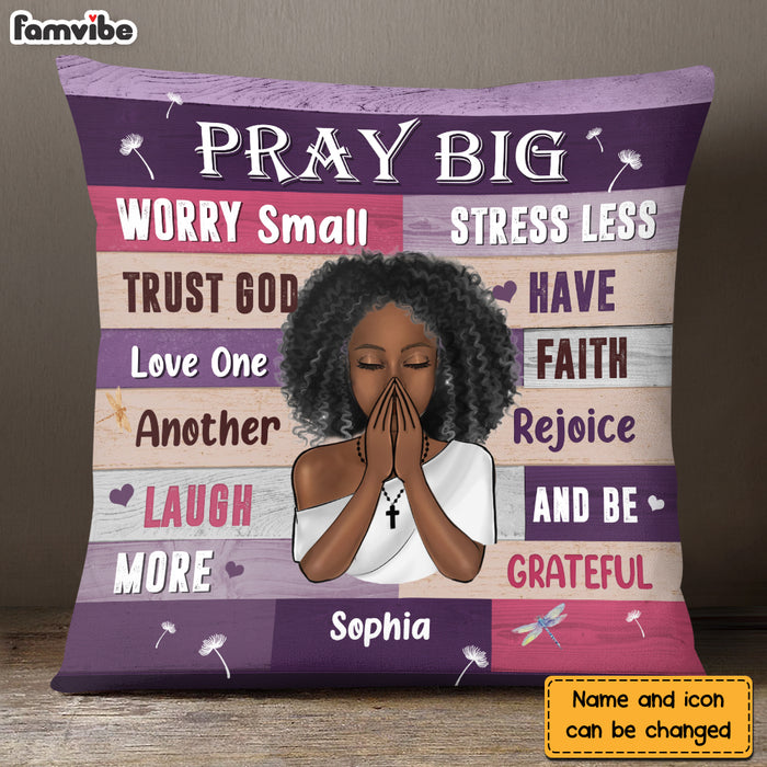 Personalized Gift For Daughter Pray Big Worry Small Pillow 30808 1