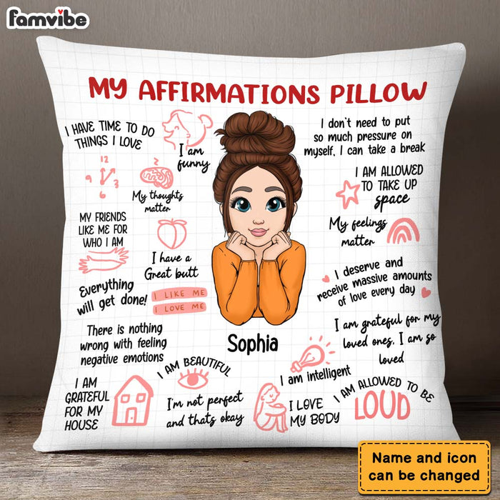 Kids Room Decor Daily Affirmations Pillow Self-care Decorative