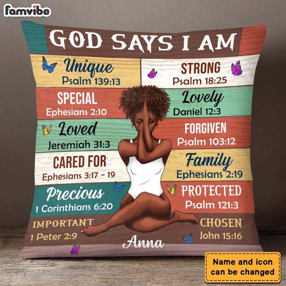 Personalized Daughter God Says I Am Pillow OB115 30O28