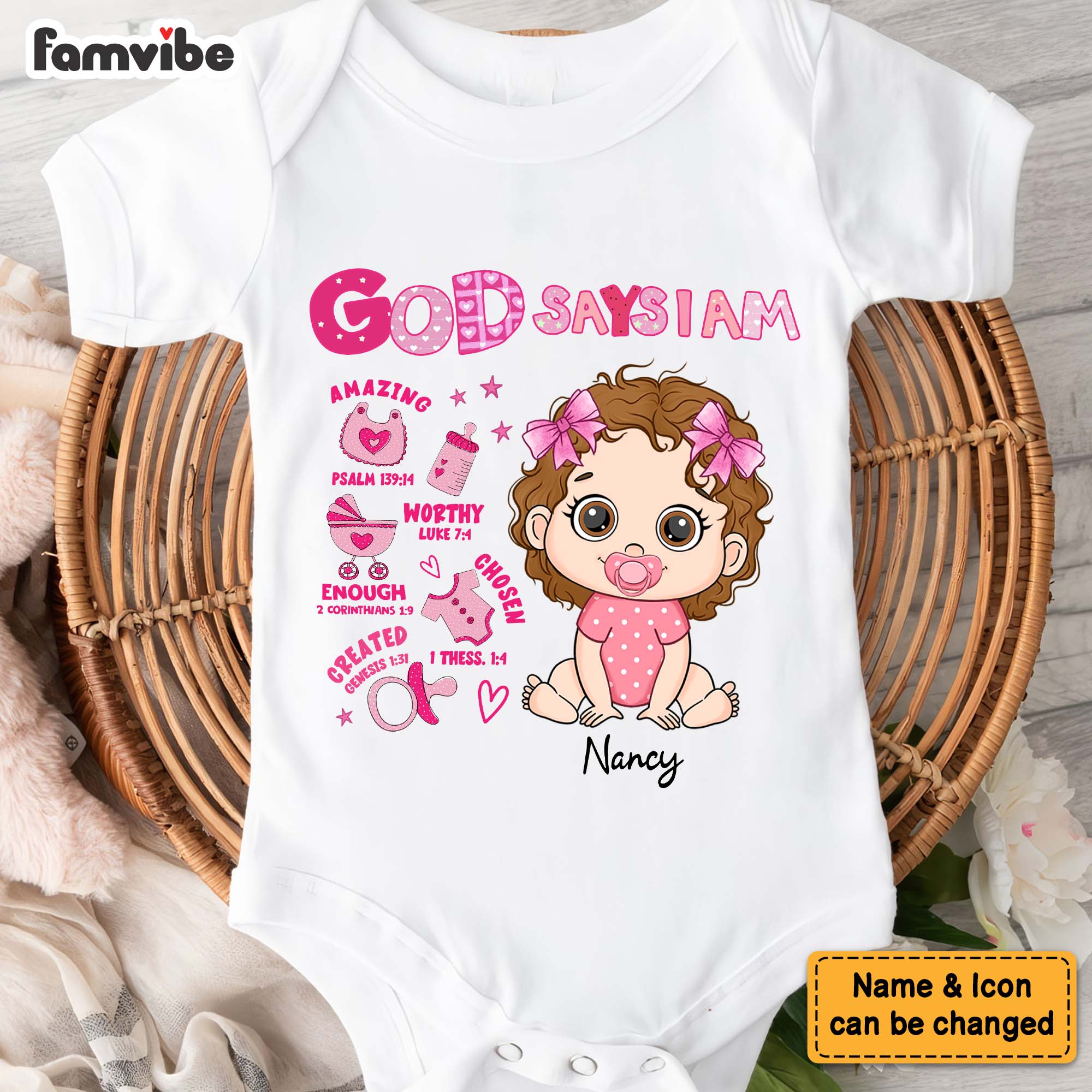 Personalized Gift For Baby God Says Baby Shower Theme Baby Onesie 31376