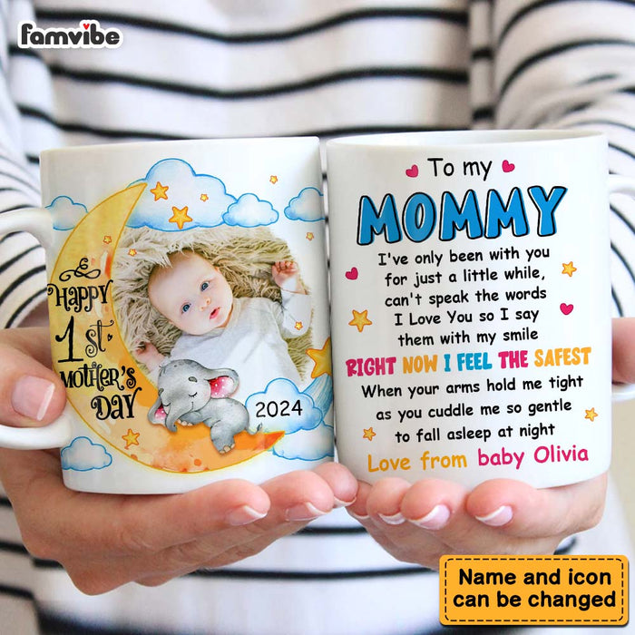 Personalized First Mother's Day Elephant Photo Mug 23236 1