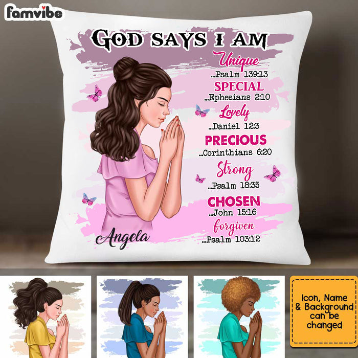 Personalized God Says I Am Pillow AG211 58O34 1