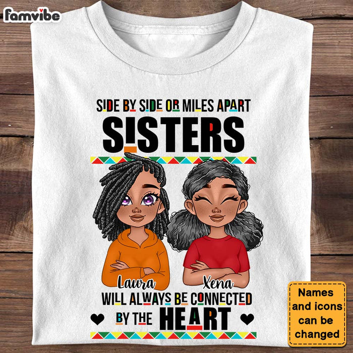 Personalized Side By Side Sisters Connected By The Heart Shirt - Hoodie - Sweatshirt 25583 1