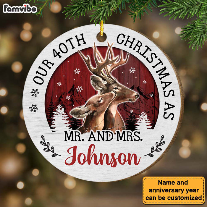 Personalized Our 40th Christmas As Mr. And Mrs. Circle Ornament 29177 1