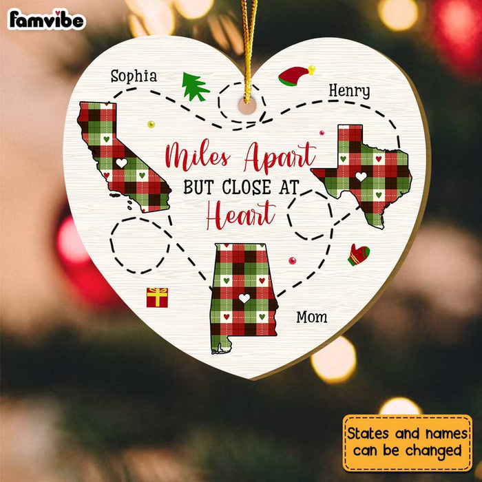 Personalized Family Miles Apart But Close At Heart Ornament 30343 1