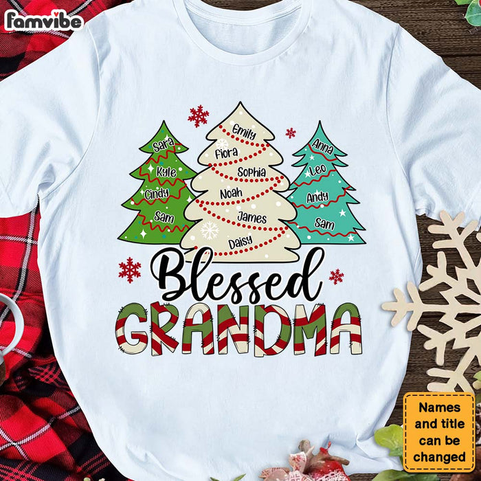 Personalized Gift Blessed Grandma Christmas Tree Shirt - Hoodie - Sweatshirt 30194 1