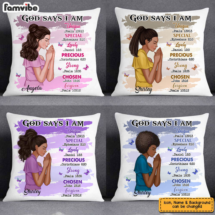 Personalized God Says I Am Pillow AG211 58O34 1