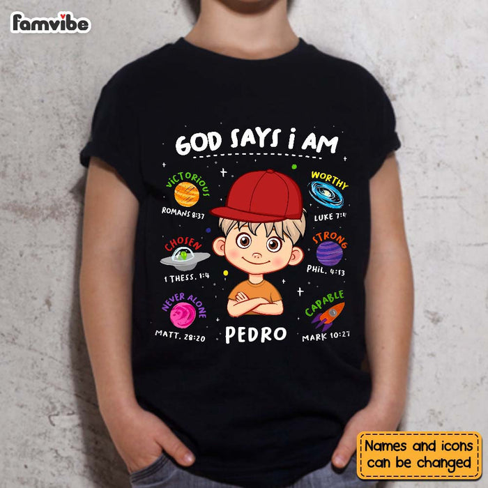 Personalized Gift For Grandson God Says I Am Space Theme Kid T Shirt - Kid Hoodie - Kid Sweatshirt 30947 1