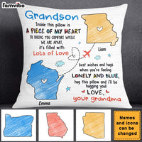 Personalized Gift For Long Distance Grandson Inside This Pillow 27222 thumb 1