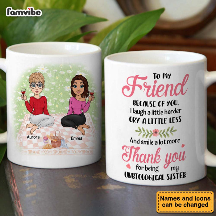 Personalized Gift For Friend Thank You For Being My Unbiological Sister Mug 31966 1