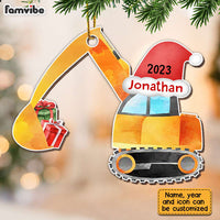 Personalized Grandson Son Truck Excavator Christmas Ornament OB263 85O28 thumb 1