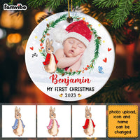 Personalized My First Christmas Baby Boy Girl Circle Ornament NB52 58O28 thumb 1