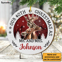 Personalized Our 40th Christmas As Mr. And Mrs. Circle Ornament 29177 thumb 1