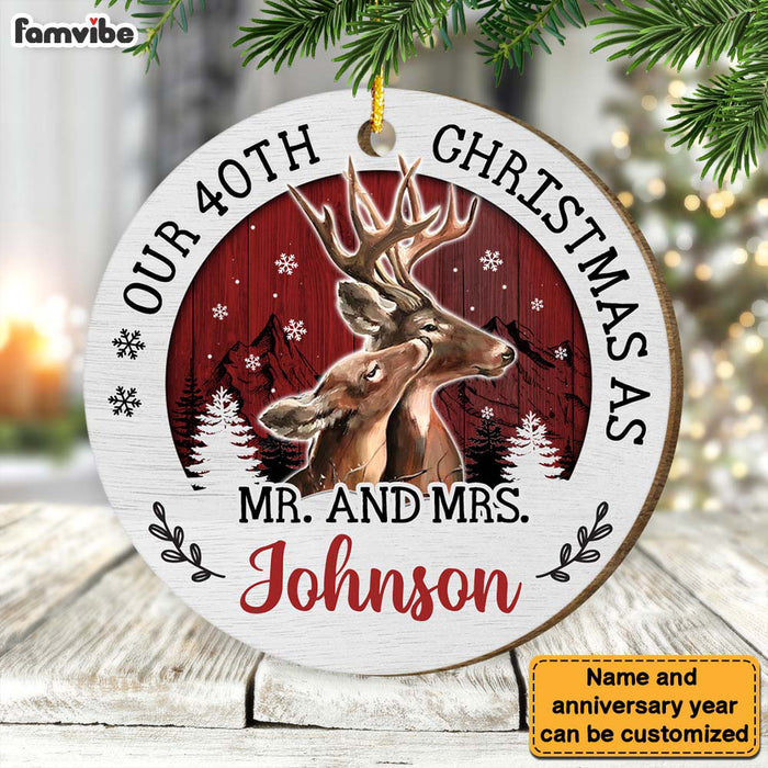 Personalized Our 40th Christmas As Mr. And Mrs. Circle Ornament 29177 1