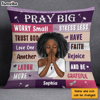 Personalized Gift For Daughter Pray Big Worry Small Pillow 30808 thumb 1