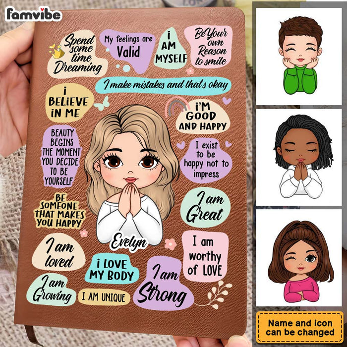 Personalized Gift For Daughter I Am Affirmation Leather Cover Notebook 32309 1