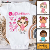 Personalized Gift For Baby God Says Baby Shower Theme Baby Onesie 31376 thumb 1