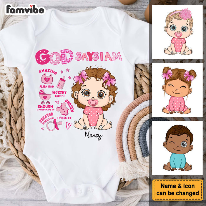 Personalized Gift For Baby God Says Baby Shower Theme Baby Onesie 31376 1