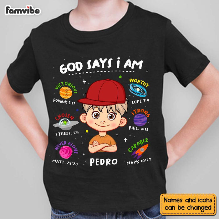 Personalized Gift For Grandson God Says I Am Space Theme Kid T Shirt - Kid Hoodie - Kid Sweatshirt 30947 1