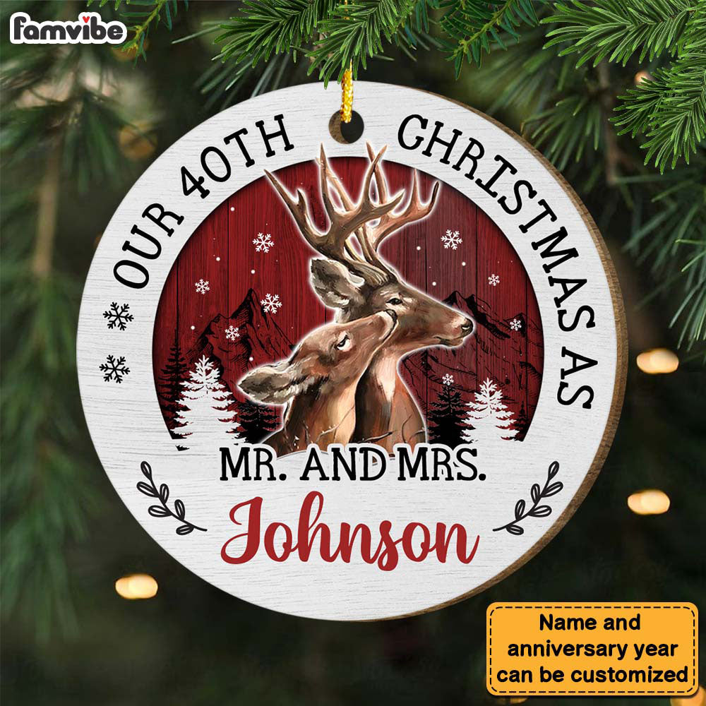 Personalized Our 40th Christmas As Mr. And Mrs. Circle Ornament 29177