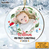 Personalized Baby First Christmas Elephant Circle Ornament NB103 30O28 1