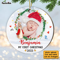 Personalized My First Christmas Baby Boy Girl Circle Ornament NB52 58O28 thumb 1