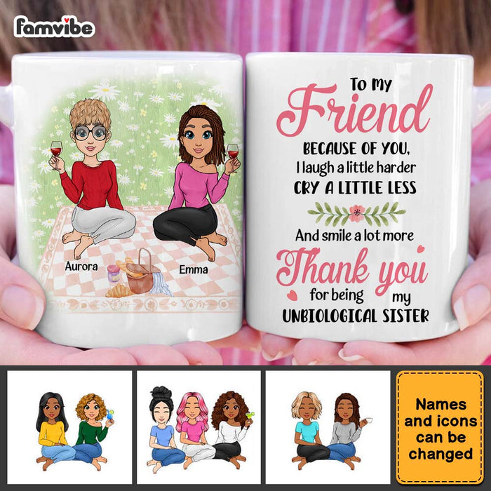 Personalized Gift For Friend Thank You For Being My Unbiological Sister Mug 31966 1