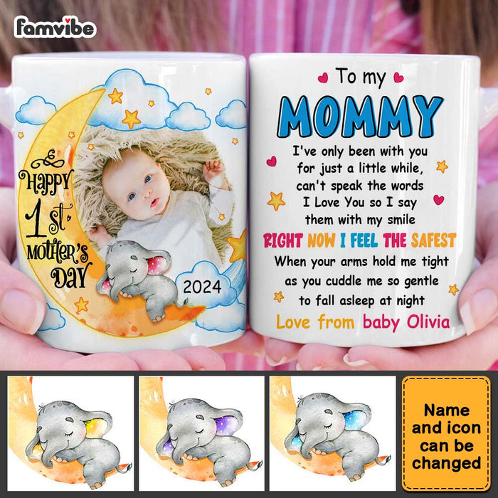 Personalized First Mother's Day Elephant Photo Mug 23236 1