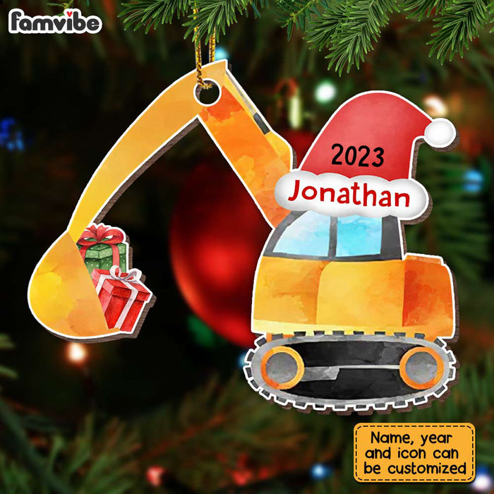 Personalized Grandson Son Truck Excavator Christmas Ornament OB263 85O28 1