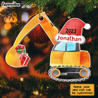 Personalized Grandson Son Truck Excavator Christmas Ornament OB263 85O28 thumb 1