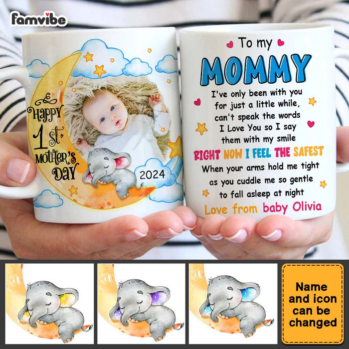 Personalized First Mother's Day Elephant Photo Mug 23236 1