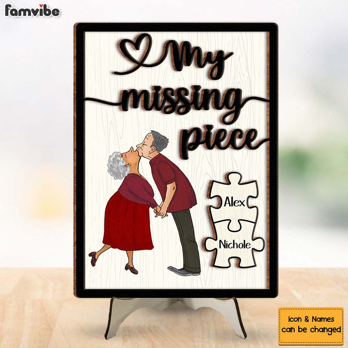 Personalized Gift For Couple My Missing Piece 2 Layered Separate Wooden Plaque 31620 1