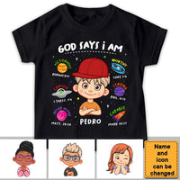 Personalized Gift For Grandson God Says I Am Space Theme Kid T Shirt - Kid Hoodie - Kid Sweatshirt 30947 thumb 1
