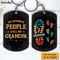 Personalized Gift For Grandpa Foot Prints Aluminum Keychain 32188 thumb 1