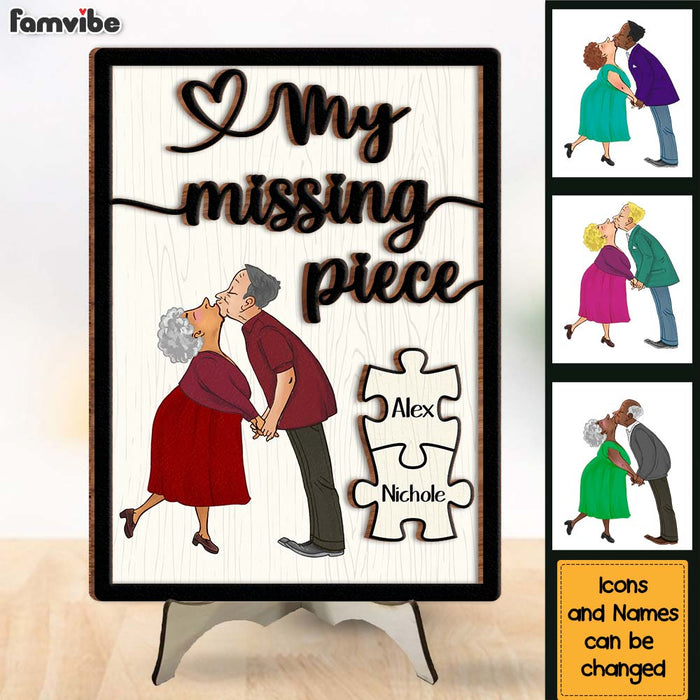 Personalized Gift For Couple My Missing Piece 2 Layered Separate Wooden Plaque 31620 1