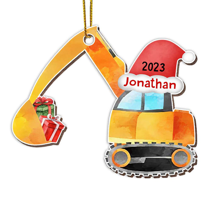 Personalized Grandson Son Truck Excavator Christmas Ornament OB263 85O28 1