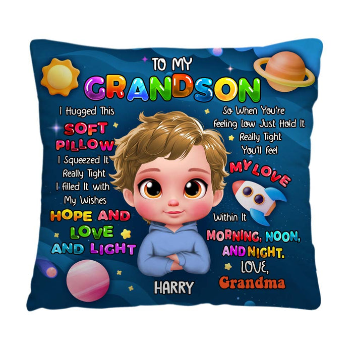 Personalized Gift For Grandson Hug This Pillow 32757 1