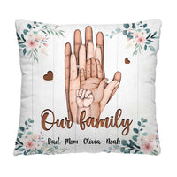 Personalized Meaningful Gift Family Hands Pillow 36429 thumb 1