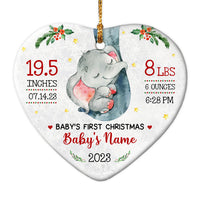Personalized Elephant Baby First Christmas Heart Ornament AG172 67O57 thumb 1