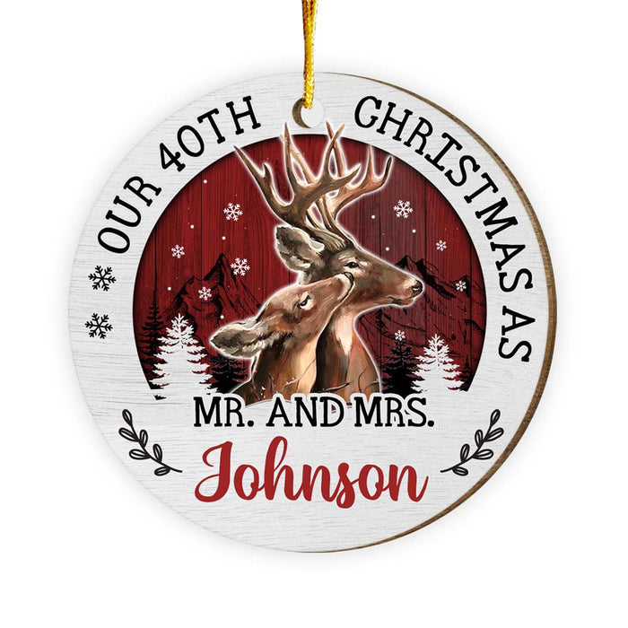 Personalized Our 40th Christmas As Mr. And Mrs. Circle Ornament 29177 1