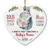 Personalized Elephant Baby First Christmas Heart Ornament AG172 67O57 1