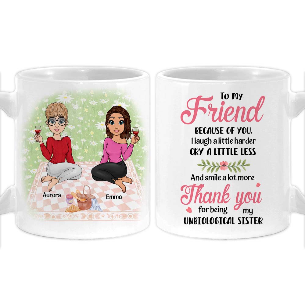 Personalized Gift For Friend Thank You For Being My Unbiological Sister Mug 31966
